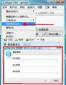 skype怎么修改登陆密码是什么,轻松修改登录密码